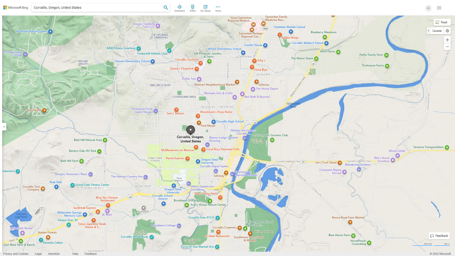Corvallis Detailed Map